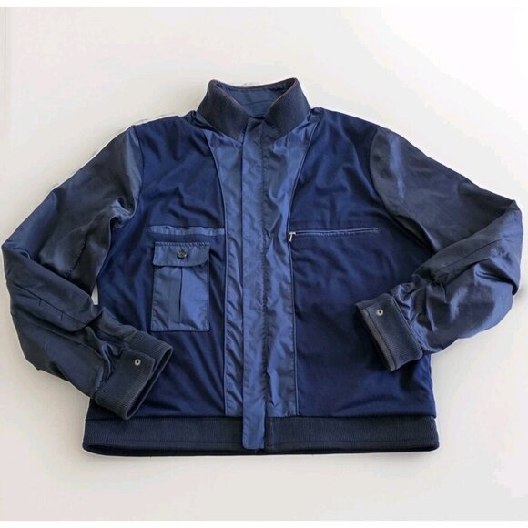 Brooks Brothers Bomber Jacket Mens L Navy LS Pockes Zip Mockneck Lined Preppy - Picture 11 of 16
